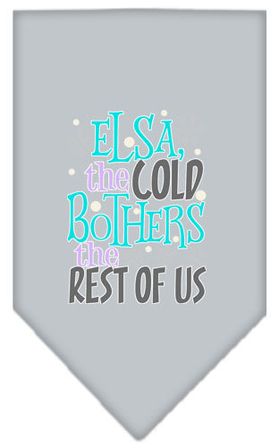 Elsa, the Cold Screen Print Bandana Grey Large